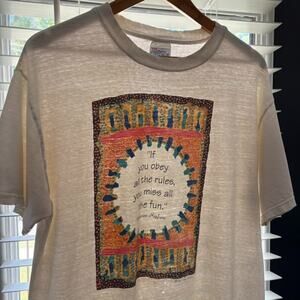 Vintage Katherine Hepburn Art Movie T-Shirt Men's Size L Worn Distressed